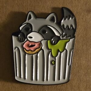 Raccoon Trash Can Enamel Pin 3/$15